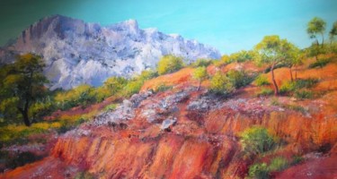 Painting titled "La montagne sainte…" by Clotilde Majcherczak, Original Artwork