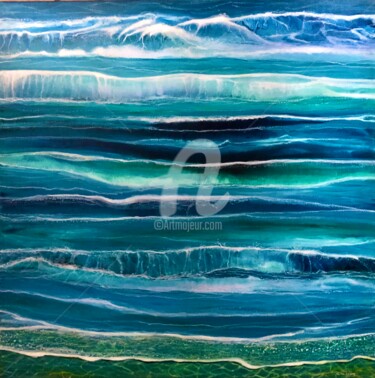 Painting titled "Passion waves" by Clo Tilly, Original Artwork, Ink