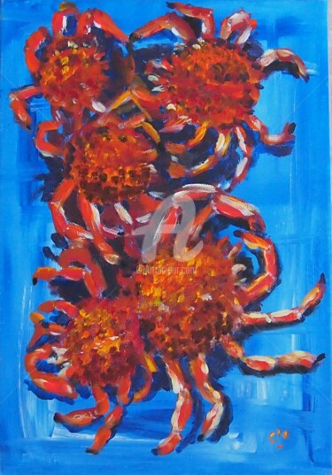 Painting titled "Araignées" by Clo Tilly, Original Artwork, Acrylic