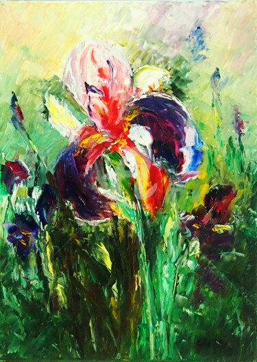 Painting titled "Iris" by Clo Tilly, Original Artwork, Oil