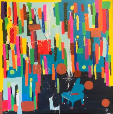 Musique en couleurs Peinture intitulée "Musique en couleurs" par Clr, Œuvre d'art originale, Acrylique