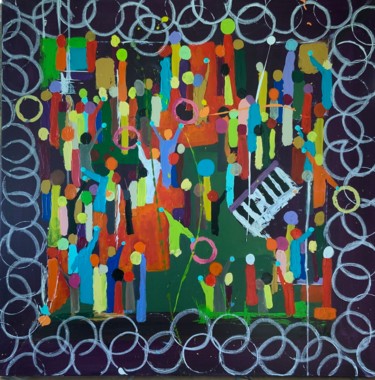 Peinture intitulée "Cluster en musique" par Clr, Œuvre d'art originale, Acrylique