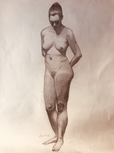图画 标题为“Femme nue” 由Lei Chen, 原创艺术品