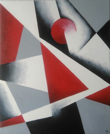 Peinture intitulée "triangulaire" par Céline Pascal, Œuvre d'art originale, Huile