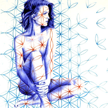 Drawing titled "Diffuse" by Cm2t, Original Artwork, Ballpoint pen