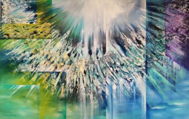 Painting titled "ENTRE EL CIELO Y LA…" by María Esperanza Ferreira Pinzón, Original Artwork, Oil