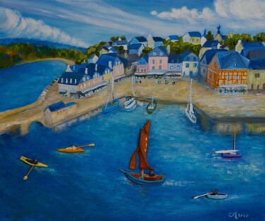 Schilderij getiteld "Port St Goustan" door Cmarie, Origineel Kunstwerk, Acryl