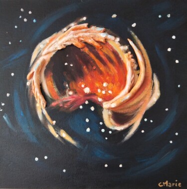 Malerei mit dem Titel "Les 3 plumes" von Cmarie, Original-Kunstwerk, Acryl