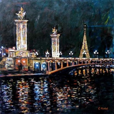 Pintura intitulada "PONT ALEXANDRE III" por Catherine Martel, Obras de arte originais