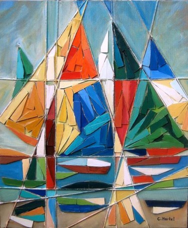 Painting titled "Club nautique" by Catherine Martel, Original Artwork