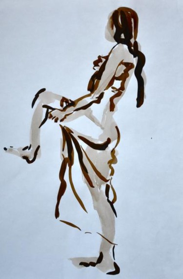 Painting titled "Modèle vivant" by Catherine Martel, Original Artwork