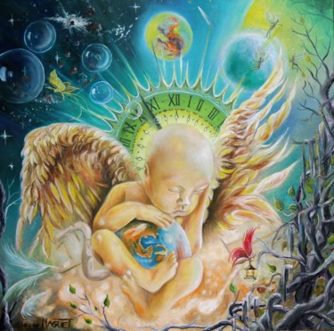 Картина под названием "la naissance d'un A…" - Claude Maguet, Подлинное произведение искусства, Масло