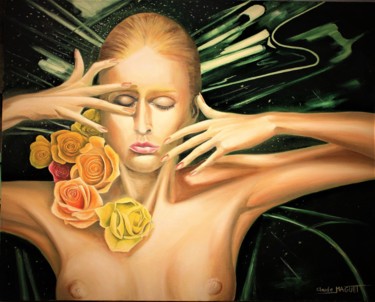 Peinture intitulée "La femme est la lum…" par Claude Maguet, Œuvre d'art originale, Huile