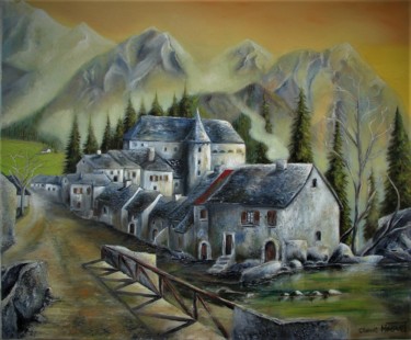 Painting titled "Envie de Montagne" by Claude Maguet, Original Artwork, Oil