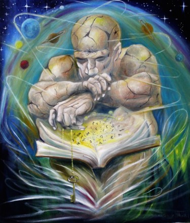Peinture intitulée "La clef de l'univers" par Claude Maguet, Œuvre d'art originale, Huile