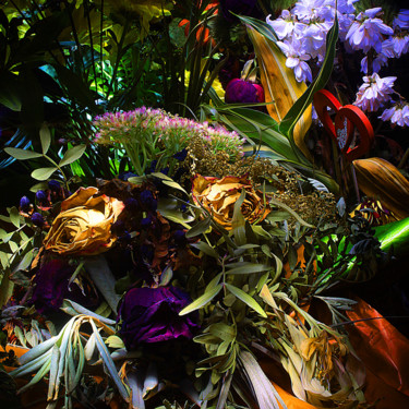 Photographie intitulée "Autour Du Bouquet I" par Christophe Noirot, Œuvre d'art originale, Light Painting Monté sur Aluminium