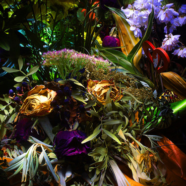 Autour Du Bouquet I Photographie intitulée "Autour Du Bouquet I" par Christophe Noirot, Œuvre d'art originale, Light Painting Monté sur Aluminium