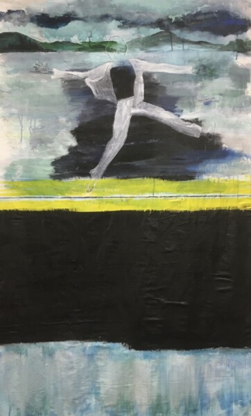 Malerei mit dem Titel "Danse de la pluie" von Céline Vaye, Original-Kunstwerk, Acryl