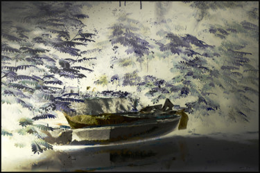 Fotografia intitolato "bateau-sur-l-eau-#2" da Chupalia, Opera d'arte originale, Fotografia manipolata