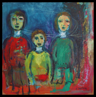 Painting titled "Personnages n° 3" by Constance Duphil, Original Artwork, Acrylic