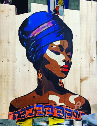 Peinture intitulée "AFRO" par Cobo, Œuvre d'art originale, Acrylique