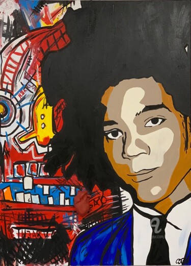 Painting titled "Basquiat #2" by Cobo, Original Artwork, Acrylic