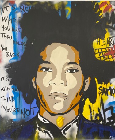Peinture intitulée "Basquiat heart" par Cobo, Œuvre d'art originale, Acrylique