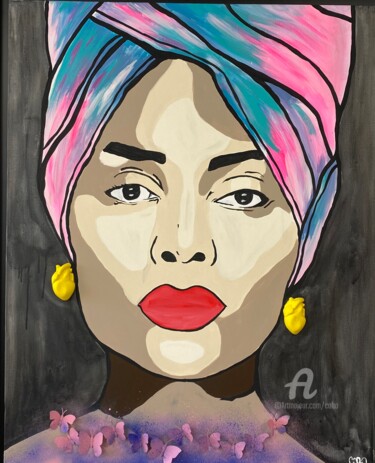 Painting titled "Africa women" by Cobo, Original Artwork, Acrylic