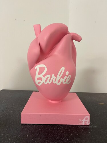 Sculpture titled "Heart Barbie" by Cobo, Original Artwork, Resin