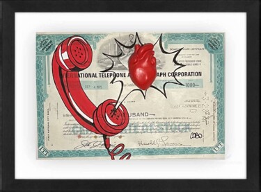 Malarstwo zatytułowany „Red phone” autorstwa Cobo, Oryginalna praca, Akryl