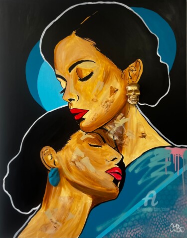 Painting titled "Women sister" by Cobo, Original Artwork, Acrylic