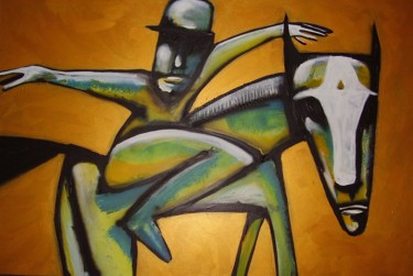 Schilderij getiteld "Homage aan Herman B…" door Hal Cobra, Origineel Kunstwerk, Acryl