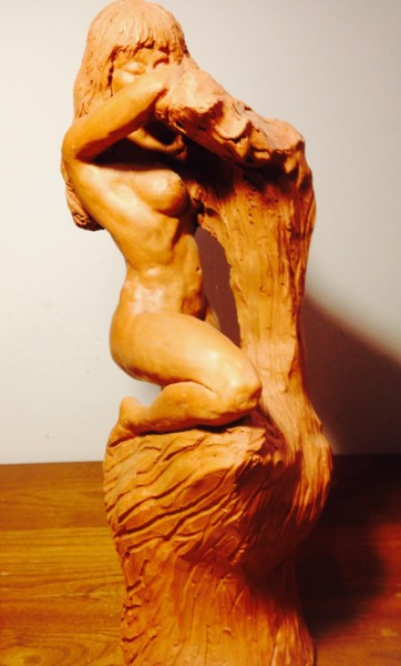Sculpture titled "Pause" by Cochet Jean-Louis, Original Artwork, Clay
