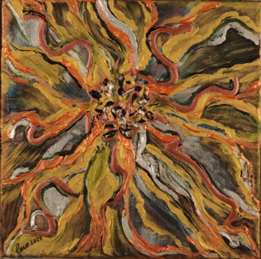 Картина под названием "DEEP FIRE" - Coco, Подлинное произведение искусства, Акрил Установлен на Деревянная рама для носилок