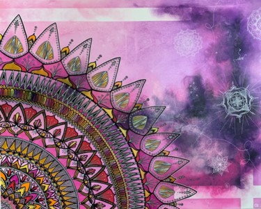 Картина под названием "Mandala" - Corine Grumo, Подлинное произведение искусства, Акрил