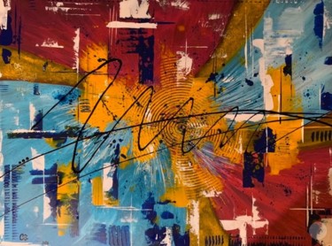 Peinture intitulée "Le Chaos" par Corine Grumo, Œuvre d'art originale, Acrylique