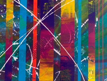 Peinture intitulée "Colorbands" par Corine Grumo, Œuvre d'art originale, Acrylique