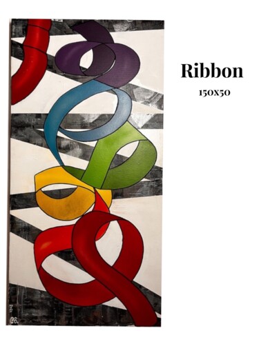 Peinture intitulée "Ribbon" par Corine Grumo, Œuvre d'art originale, Acrylique