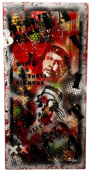 Painting titled "Revoluciòn" by Corine Grumo, Original Artwork, Acrylic Mounted on Wood Stretcher frame