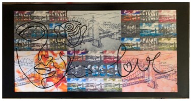 Collages intitulée "Seyssel" par Corine Grumo, Œuvre d'art originale, Collages Monté sur Châssis en bois