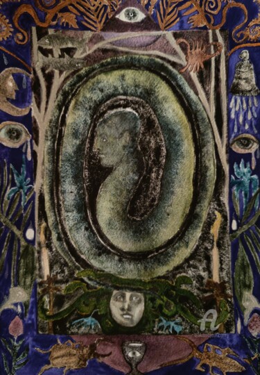 Картина под названием "Dreamingly Realms" - Coco Sanne Hassink, Подлинное произведение искусства, Акварель