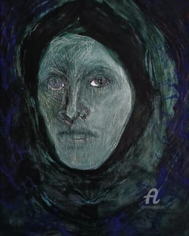 Painting titled "Ancestor" by Coco Sanne Hassink, Original Artwork, Oil