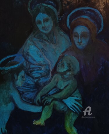 Картина под названием "Midnight" - Coco Sanne Hassink, Подлинное произведение искусства, Масло