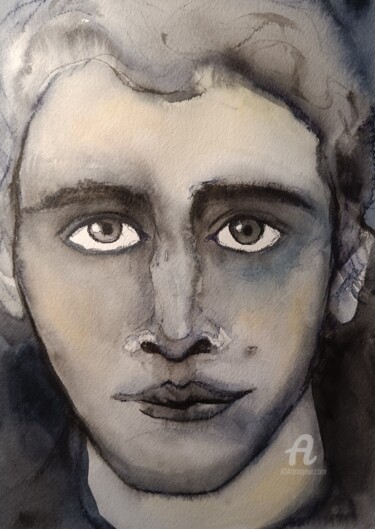 Drawing titled "Shadowboy" by Coco Sanne Hassink, Original Artwork, Watercolor