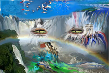 Arte digitale intitolato "Un vent de fraterni…" da Coco Sicart, Opera d'arte originale, Lavoro digitale 2D