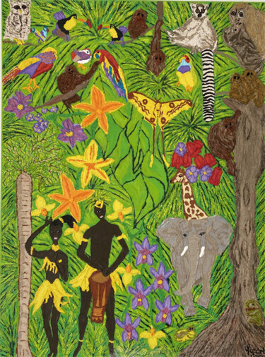 Pintura intitulada "Joyeuse mélodie tro…" por Coco Sicart, Obras de arte originais, Óleo