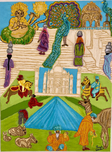 Pintura intitulada ""Bienvenue au pays…" por Coco Sicart, Obras de arte originais, Óleo