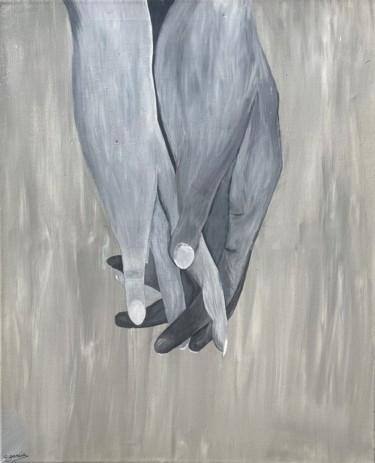 Peinture intitulée "Mains enlacées" par Corinne Garcia, Œuvre d'art originale, Acrylique