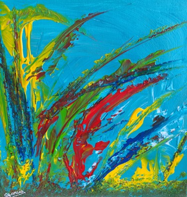 Fond Marin Peinture intitulée "Fond Marin" par Corinne Garcia, Œuvre d'art originale, Acrylique