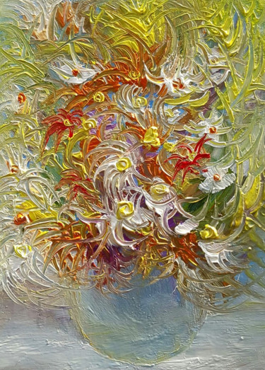 Pintura intitulada "Fleur d'Amour." por Radu Rascanu, Obras de arte originais, Outro